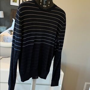 Navy and Gray Striped Sweater